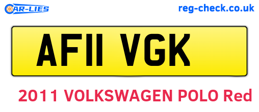 AF11VGK are the vehicle registration plates.