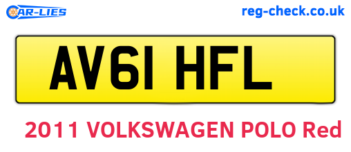 AV61HFL are the vehicle registration plates.