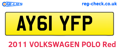 AY61YFP are the vehicle registration plates.