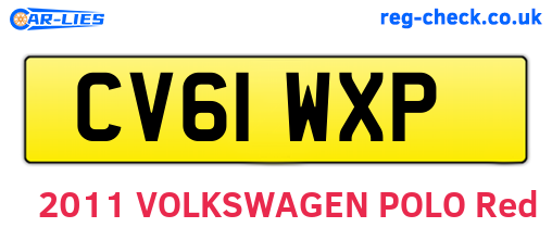 CV61WXP are the vehicle registration plates.