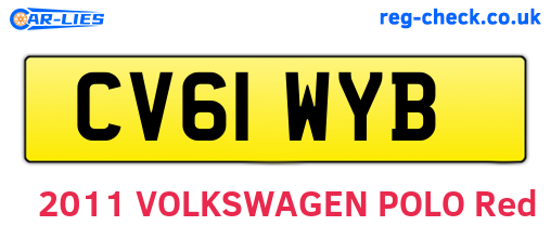 CV61WYB are the vehicle registration plates.