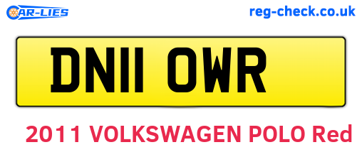 DN11OWR are the vehicle registration plates.