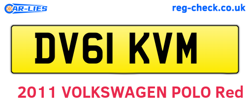DV61KVM are the vehicle registration plates.