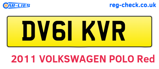 DV61KVR are the vehicle registration plates.