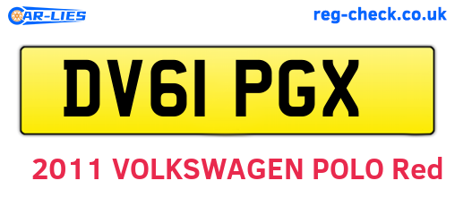 DV61PGX are the vehicle registration plates.