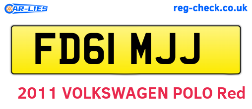 FD61MJJ are the vehicle registration plates.