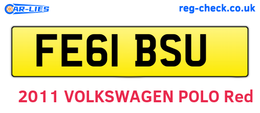 FE61BSU are the vehicle registration plates.