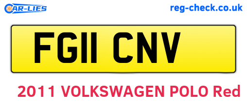 FG11CNV are the vehicle registration plates.