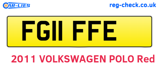 FG11FFE are the vehicle registration plates.