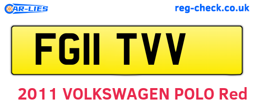 FG11TVV are the vehicle registration plates.