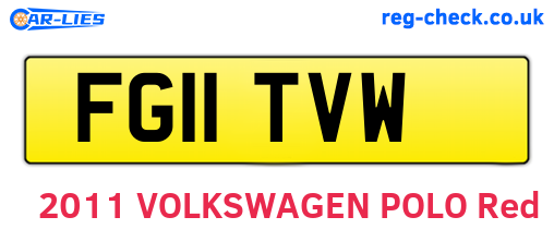 FG11TVW are the vehicle registration plates.