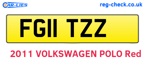 FG11TZZ are the vehicle registration plates.
