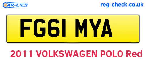 FG61MYA are the vehicle registration plates.