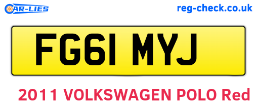 FG61MYJ are the vehicle registration plates.