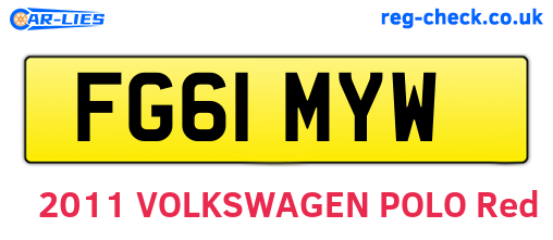 FG61MYW are the vehicle registration plates.