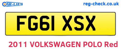 FG61XSX are the vehicle registration plates.
