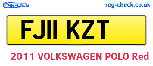 FJ11KZT are the vehicle registration plates.
