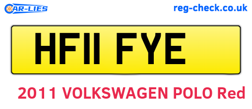 HF11FYE are the vehicle registration plates.