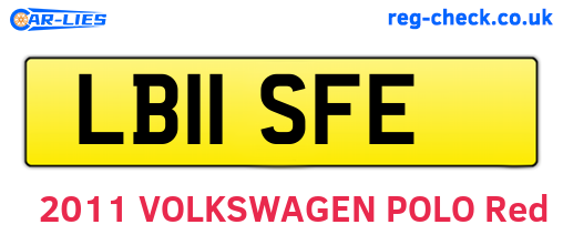 LB11SFE are the vehicle registration plates.