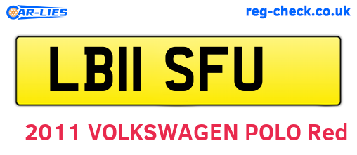LB11SFU are the vehicle registration plates.