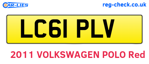 LC61PLV are the vehicle registration plates.