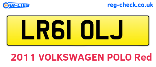 LR61OLJ are the vehicle registration plates.