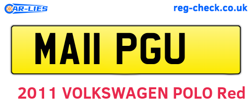 MA11PGU are the vehicle registration plates.