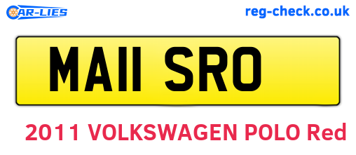 MA11SRO are the vehicle registration plates.