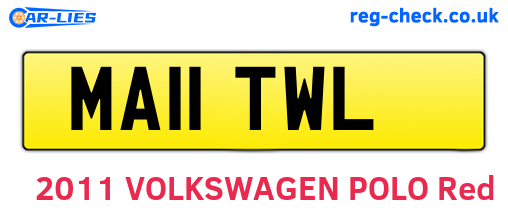 MA11TWL are the vehicle registration plates.
