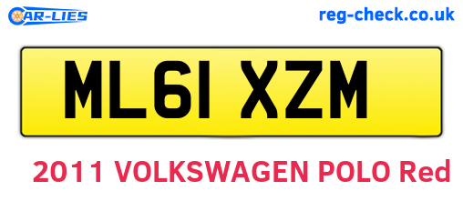 ML61XZM are the vehicle registration plates.
