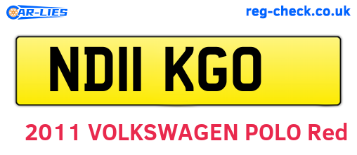 ND11KGO are the vehicle registration plates.