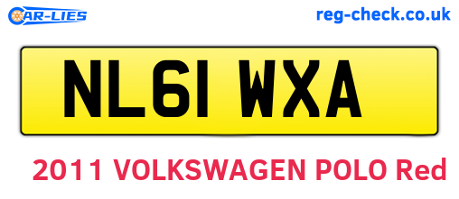 NL61WXA are the vehicle registration plates.