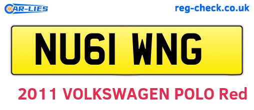 NU61WNG are the vehicle registration plates.