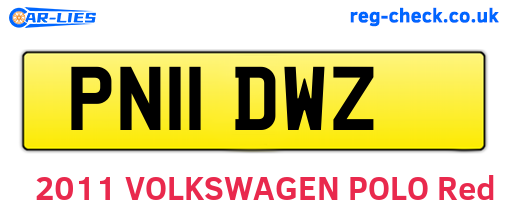 PN11DWZ are the vehicle registration plates.