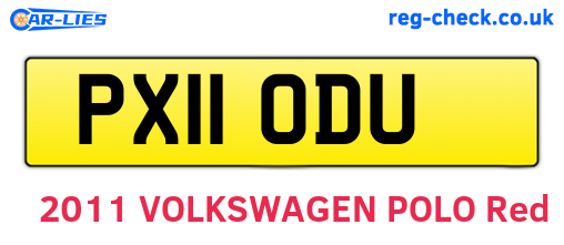 PX11ODU are the vehicle registration plates.