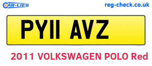PY11AVZ are the vehicle registration plates.