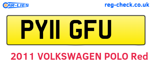 PY11GFU are the vehicle registration plates.