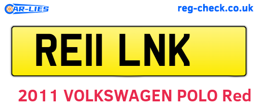 RE11LNK are the vehicle registration plates.