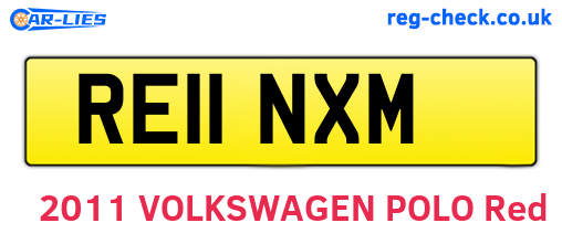 RE11NXM are the vehicle registration plates.