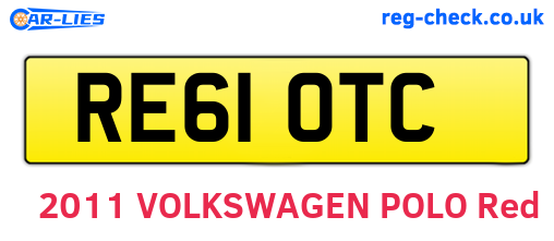 RE61OTC are the vehicle registration plates.
