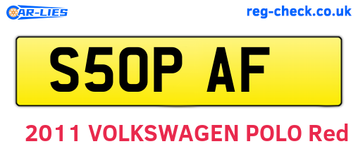 S50PAF are the vehicle registration plates.