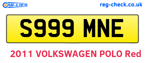 S999MNE are the vehicle registration plates.
