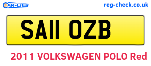 SA11OZB are the vehicle registration plates.