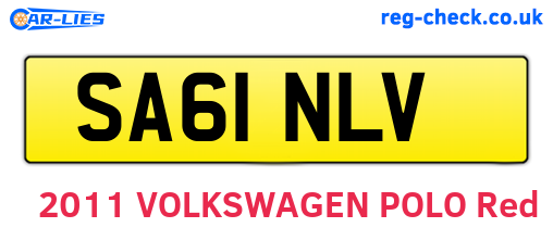 SA61NLV are the vehicle registration plates.