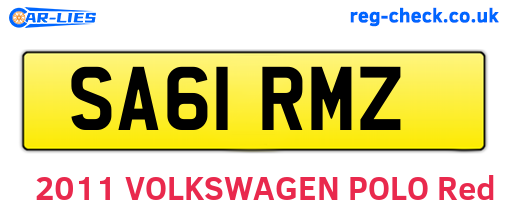 SA61RMZ are the vehicle registration plates.