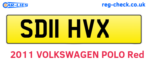 SD11HVX are the vehicle registration plates.