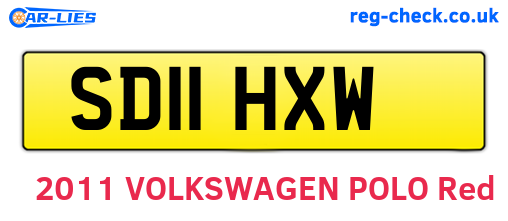 SD11HXW are the vehicle registration plates.