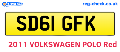 SD61GFK are the vehicle registration plates.