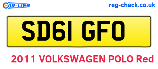 SD61GFO are the vehicle registration plates.