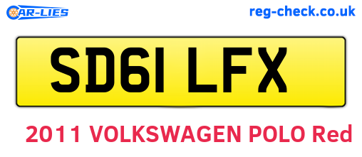 SD61LFX are the vehicle registration plates.